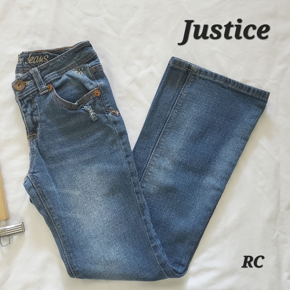 Justice Girls Distress Bootcut Jeans size: 10 Reg.